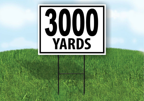 3000 YARDS DISTANCE MARKER TARGET RUNNING Plastic Yard Sign ROAD SIGN with Stand