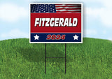 FITZGERALD FLAG RED 2024 18inx24in Yard Road Sign w/ Stand