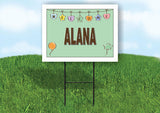 ALANA WELCOME BABY GREEN  18 in x 24 in Yard Sign Road Sign with Stand
