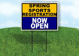 SPORTS REGISTRATION GOLD NAVY SPRING Yard Sign with Stand LAWN SIGN