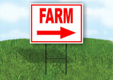 FARM RIGHT arrow red Yard Sign Road with Stand LAWN SIGN Single sided