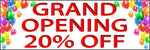 Grand opening 20% Off Banner size options store opening sale indoor outdoor