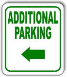 ADDITIONAL PARKING DIRECTIONAL GREEN 8 Arrow Variations Aluminum composite sign