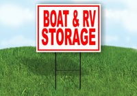 BOAT RV STORAGE RED WHITE Yard Sign Road with Stand LAWN SIGN