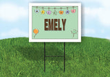 EMELY WELCOME BABY GREEN  18 in x 24 in Yard Sign Road Sign with Stand