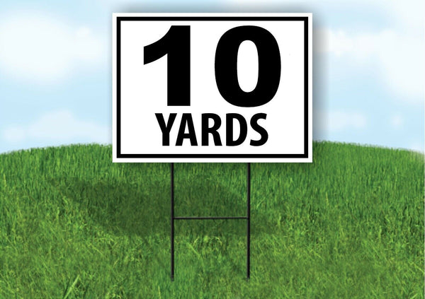 10 YARDS DISTANCE MARKER TARGET RUNNING Plastic Yard Sign ROAD SIGN with Stand