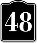 48 Bay Garage Door Plate Field Lane Gate Number BLACK Aluminum Composite Sign