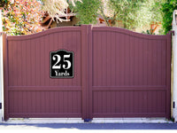 25 Yards Distance Marker Running Race 5k Marathon BLACK Aluminum Composite Sign