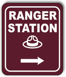 RANGER STATION DIRECTIONAL RIGHT ARROW CAMPING Aluminum composite sign