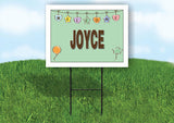JOYCE WELCOME BABY GREEN  18 in x 24 in Yard Sign Road Sign with Stand