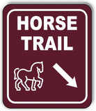 HORSE TRAIL DIRECTIONAL 45 DEGREES DOWN RIGHT ARROW Aluminum composite sign
