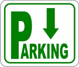 Directional Exit parking Sign with arrow pointing down METAL Aluminum Composite