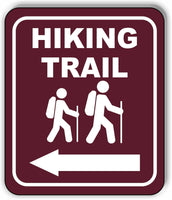 Hiking Trail Left Arrow Camping Outdoor Safety Metal Aluminum Composite Sign