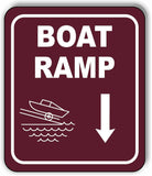 BOAT RAMP DIRECTIONAL DOWNWARDS ARROW CAMPING Metal Aluminum composite sign