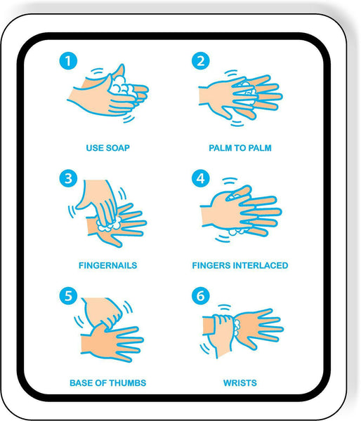 VIRUS WASH YOUR HANDS HAND WASHING INSTRUCTIONS Metal Aluminum composite sign
