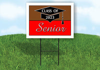 2023 SENIOR BROWN RED  18inx24in Yard Road Sign w/ Stand