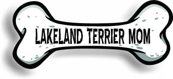 Dog Mom Lakeland Terrier Bone Car Magnet Bumper Sticker 3"x7"