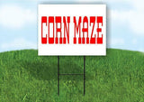 CORN MAZE RED LETTERS Plastic Yard Sign ROAD SIGN with Stand