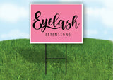 EYELASH EXTENSIONS SPA PINK Plastic Yard Sign ROAD SIGN with Stand