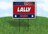 LALLY FLAG RED 2024 18inx24in Yard Road Sign w/ Stand