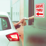 DRIVE THRU LEFT ARROW RED Metal Aluminum composite sign