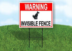 WARNING INVISIBLE FENCE RED Yard Sign Road with Stand LAWN SIGN