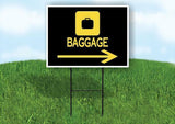 BAGGAGE RIGHT ARROW BLACK Yard Sign Road with Stand LAWN SIGN Single sided