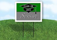 2023 SENIOR GREEN SILVER  18inx24in Yard Road Sign w/ Stand