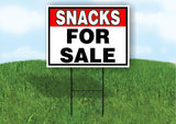 SNACKS FOR SALE RED BLACK 18 in x 24 in Yard Sign Road Sign with Stand