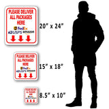 Please Deliver All Packages HERE outdoor Metal sign