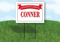 COLTON CONGRATULATIONS RED BANNER 18in x 24in Yard sign with Stand