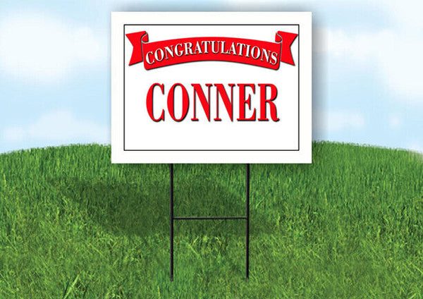 COLTON CONGRATULATIONS RED BANNER 18in x 24in Yard sign with Stand