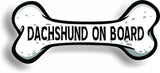 Dog on Board Dachshund Bone Car Magnet Bumper Sticker 3"x7"