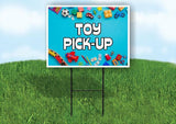 TOY PICK UP BLUE BACKGROUND Yard Sign Road with Stand LAWN SIGN