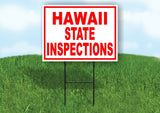 HAWAII STATE INSPECTIONS RED WHITE Yard Sign Road with Stand LAWN SIGN