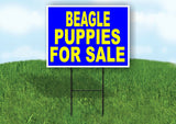 Beagle PUPPIES FOR SALE YELLOW BLUE Yard Sign Road with Stand LAWN SIGN