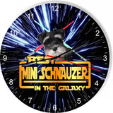 Best Miniature Schnauzer Dog Galaxy Wars Space Star Kitchen Livingroom WallClock