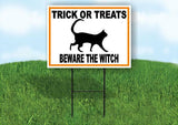 TRICK OR TREATERS BEWARE THE CAT Yard Sign Road with Stand LAWN SIGN