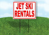 JET SKI Rentals RED Yard Sign Road with Stand LAWN SIGN