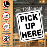 PICK UP HERE BLACK Metal Aluminum composite sign