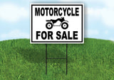 MOTORCYCLE FOR SALE  BLACK BORDER Yard Sign Road with Stand LAWN SIGN