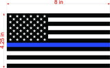 Thin Blue Line American Police Flag Car MAGNET Magnetic Bumper Sticker 4.25" X8"