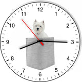 West Highland Terrier In Your Pocket Dog kitchen living room Wall Clock
