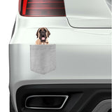 Mastiff Dog in pocket Fridge Car Magnet Bumper Sticker App size 4"x7"