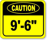 CAUTION 9'-6" Metal Aluminum Composite Safety Sign Bright Yellow