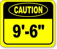 CAUTION 9'-6" Metal Aluminum Composite Safety Sign Bright Yellow