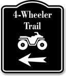 4-Wheeler Trail Left Arrow BLACK Aluminum Composite Sign