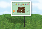 JOSE WELCOME BABY GREEN  18 in x 24 in Yard Sign Road Sign with Stand
