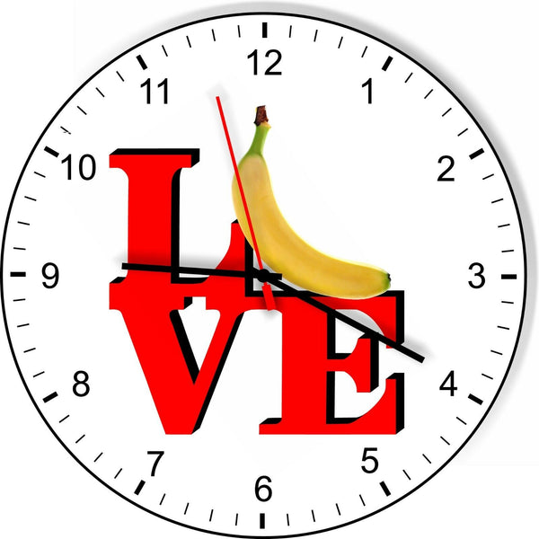 I Love Bananas Love Park Funny Kitchen Living room Wall Clock
