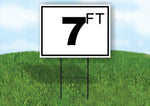 7 ft pool depth BLACK WHITE 18inx24in Yard Road Sign w/ Stand